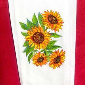 Sunflowers Embroidered Hand Towel